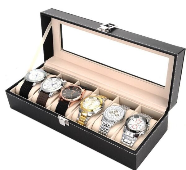 Leather wristwatch storage boxed
(Watch organizer)