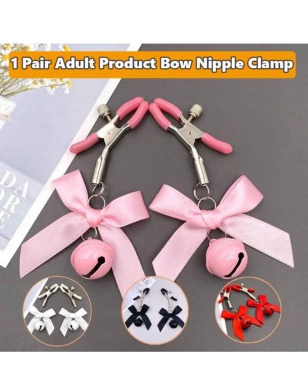 NIPPLE CLIP WITH BOWS AND BELL