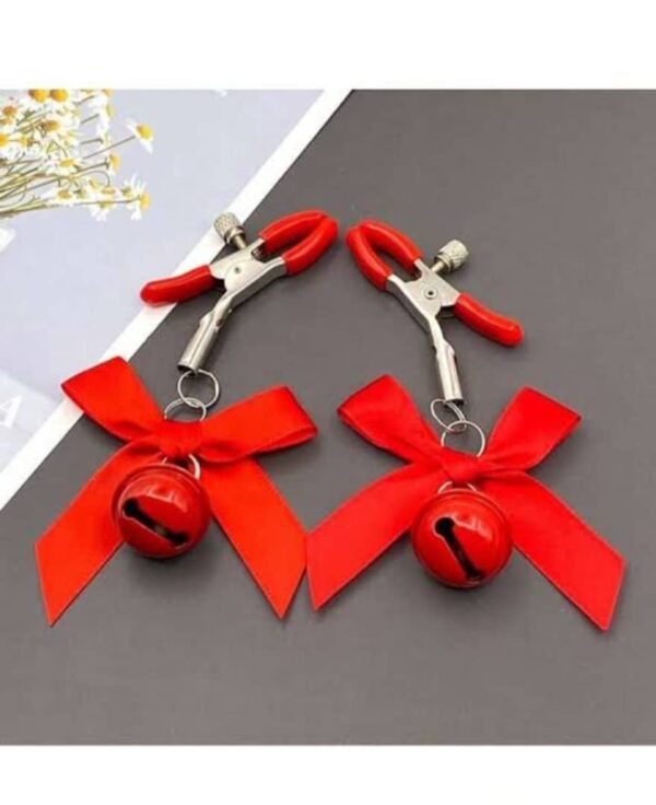 NIPPLE CLIP WITH BOWS AND BELL